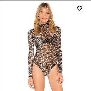 Majorelle sheer leopard bodysuit